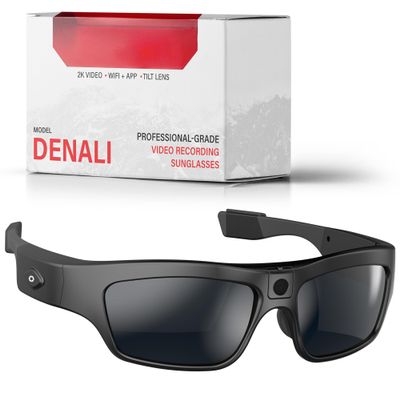 iVue Denali 2K/1080P HD Camera Glasses POV Video Recording Sport Sunglasses DVR Eyewear, Up to 60fps, 64gb Memory