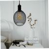 HOLIDYOYO Hollow Out Metal Lamp Shade Pastoral Style Decorative Cover for Pendant Ceiling Lights Retro Drum Shape for Home Restaurant Decor view 2
