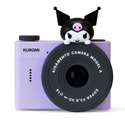 Kuromi Mini Kids Digital Camera & Video Camcorder by Kidamento, 32GB Memory Card, Adjustable Soft Strap Lanyard, Scavenger Hunt Momento Book - Model A Kuromi
