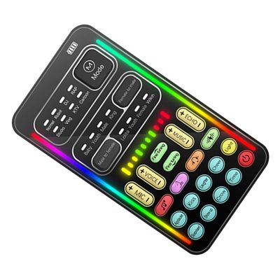CAXUSD Compact Mini Sound Card Easy to Use Voice Changer for Live Streaming Entertainment Recording