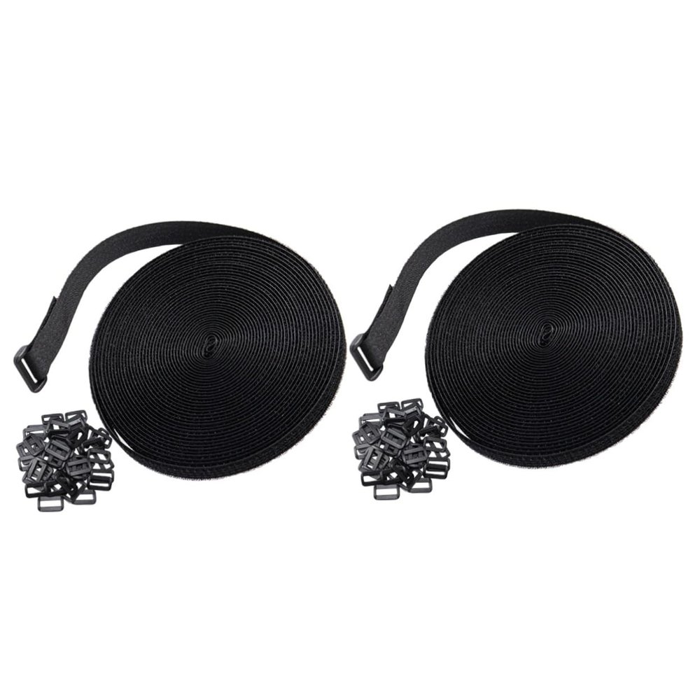 CORHAD 2sets Reusable Cable Strap Hook and Loop Fixing Straps for Wire Management Including Buckles Adjustable Cinch for Organizing Cables and Electronics