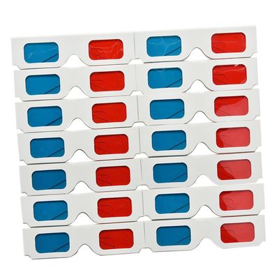 KICHOUSE 50pcs Stereoscopic Glasses Red Blue Paper-Framed Theater Home Lightweight Safe