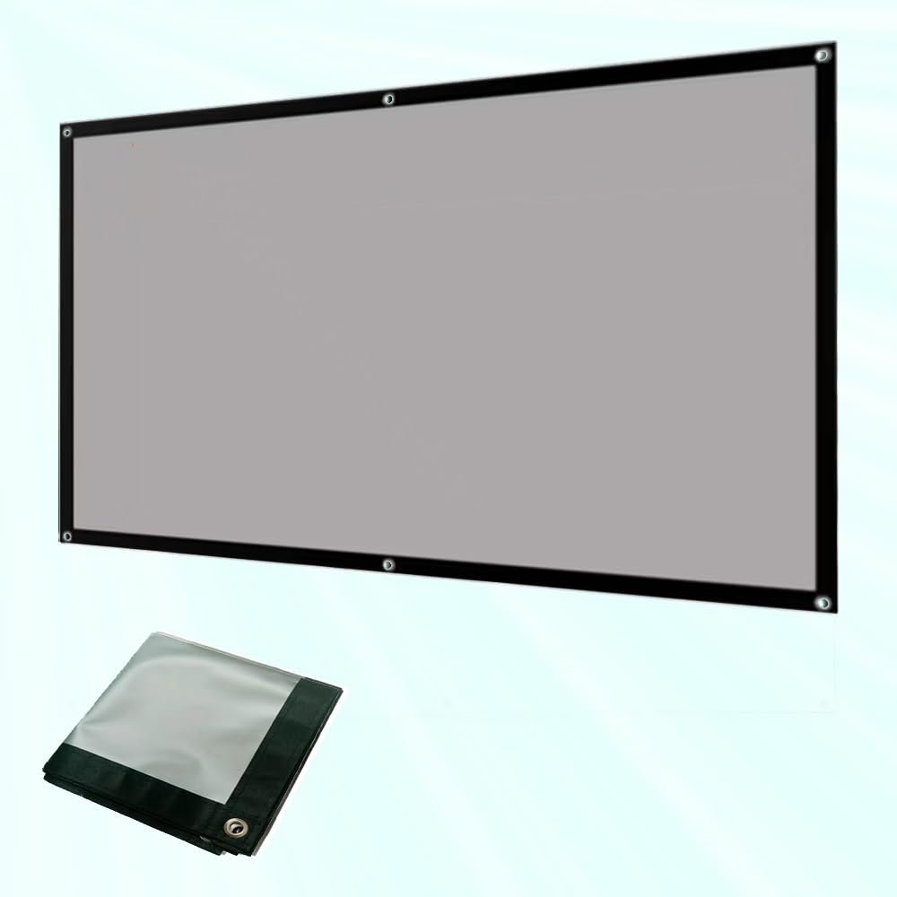 TAJMDGW Foldable Projector Screen 40inch 100inch 120inch Anti-Light Movie Screen Home Theater Wall Mounted Projection Screens Curtain for Backyard Camping(40 inch-16:9)
