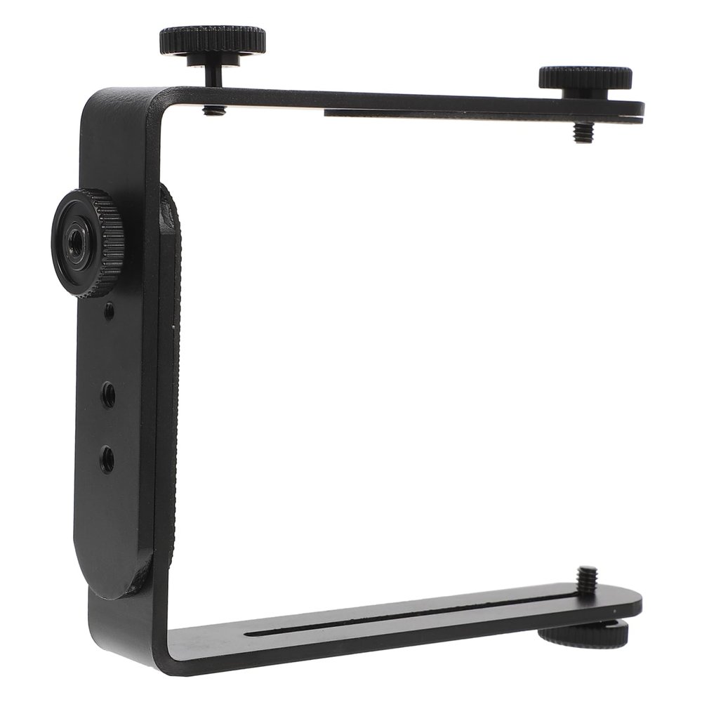 KONTONTY Metal l Bracket for Camera Mounting Speedlight Bracket 1/4 Screw Holes and Nuts for Camcorder