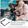KONTONTY Metal l Bracket for Camera Mounting Speedlight Bracket 1/4 Screw Holes and Nuts for Camcorder view 3