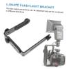 KONTONTY Metal l Bracket for Camera Mounting Speedlight Bracket 1/4 Screw Holes and Nuts for Camcorder view 4