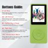 64GB MP3 Player with Speaker Earphones Portable Music Player for Kids Support Voice Recording Photo Video E-Book, Green view 2