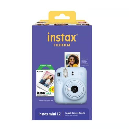 Fujifilm Instax Mini 12 Instant Camera with Bonus Film, 20 Sheets - Blue (Blue)