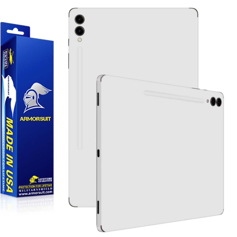 ArmorSuit 2 Pack White Metallic Vinyl Skin (Full Wrap) for Samsung Galaxy Tab S9+ 12.4" MilitaryShield - Made in USA