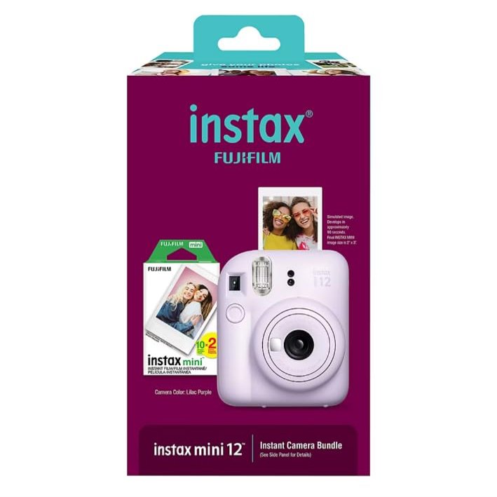 Fujifilm Instax Mini 12 Instant Camera with Bonus Film, 20 Sheets - Lilac (Purple)