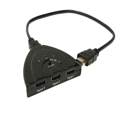 FixtureDisplays 3-Port HDMI Switch Splitter with Pigtail Cable Supports 3D 1080P HD Audio for HDTV, Projector, Computer, Monitors 15897-NEW-NF