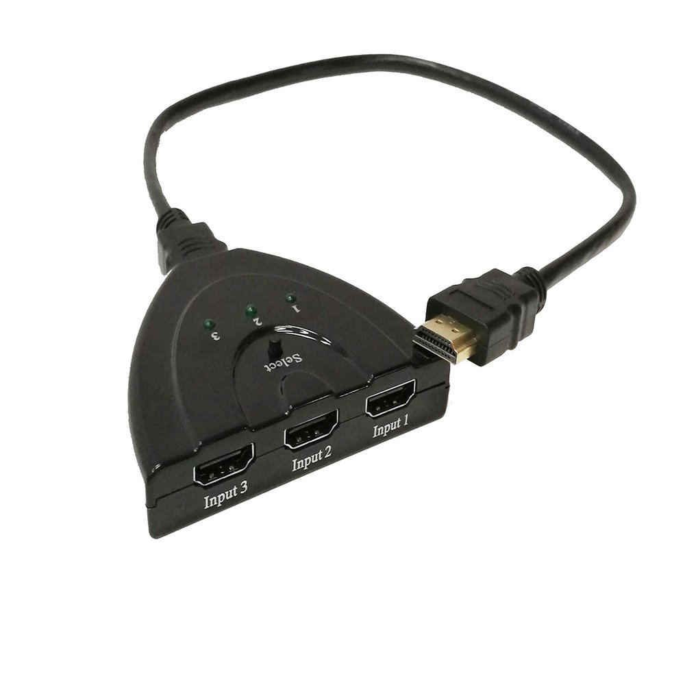 FixtureDisplays 3-Port HDMI Switch Splitter with Pigtail Cable Supports 3D 1080P HD Audio for HDTV, Projector, Computer, Monitors 15897-NEW-NF