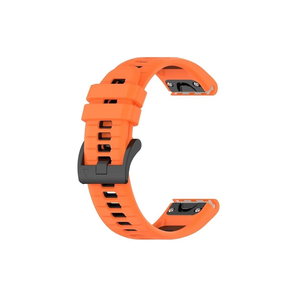 Quic kfit 26mm 22mm Silicone Band Fit for Garmin Fenix 8 7 7X 6X 6 Pro 5 5X Plus E Enduro 2 Tactix 7 Watch Strap Bracelet(Orange Black,26mm)