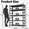 BEESTMUEBLE 3000lbs Garage Shelving,Standing Heavy Duty Metal Shelves,5 Tier Adjustable Height Shelf,Sturdy Steel Utility Rack (with Fences-35.4" W*15.8" D*72" H) view 2