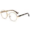 Dollger Blue Light Glasses for Woman Men Fashion Round Circle Gold Pink Frame Clear Fake Glasses view 1