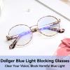 Dollger Blue Light Glasses for Woman Men Fashion Round Circle Gold Pink Frame Clear Fake Glasses view 2