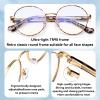 Dollger Blue Light Glasses for Woman Men Fashion Round Circle Gold Pink Frame Clear Fake Glasses view 4