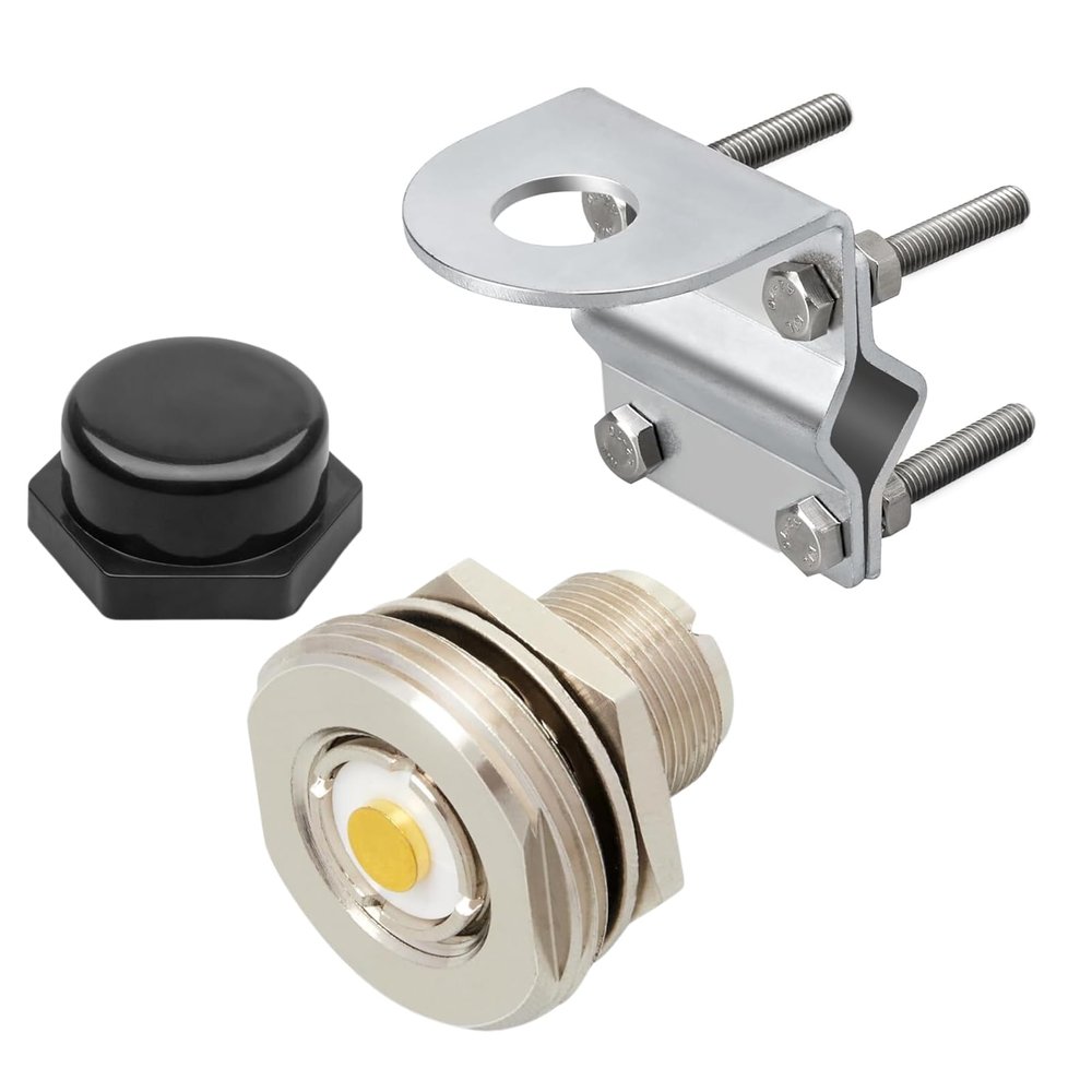 Anina NMO to UHF Female SO-239 Connector NMO Mount Assembly with Cover and NMO Roll Bar Mirror Antenna Mount, Tubular Antenna Mount Bracket