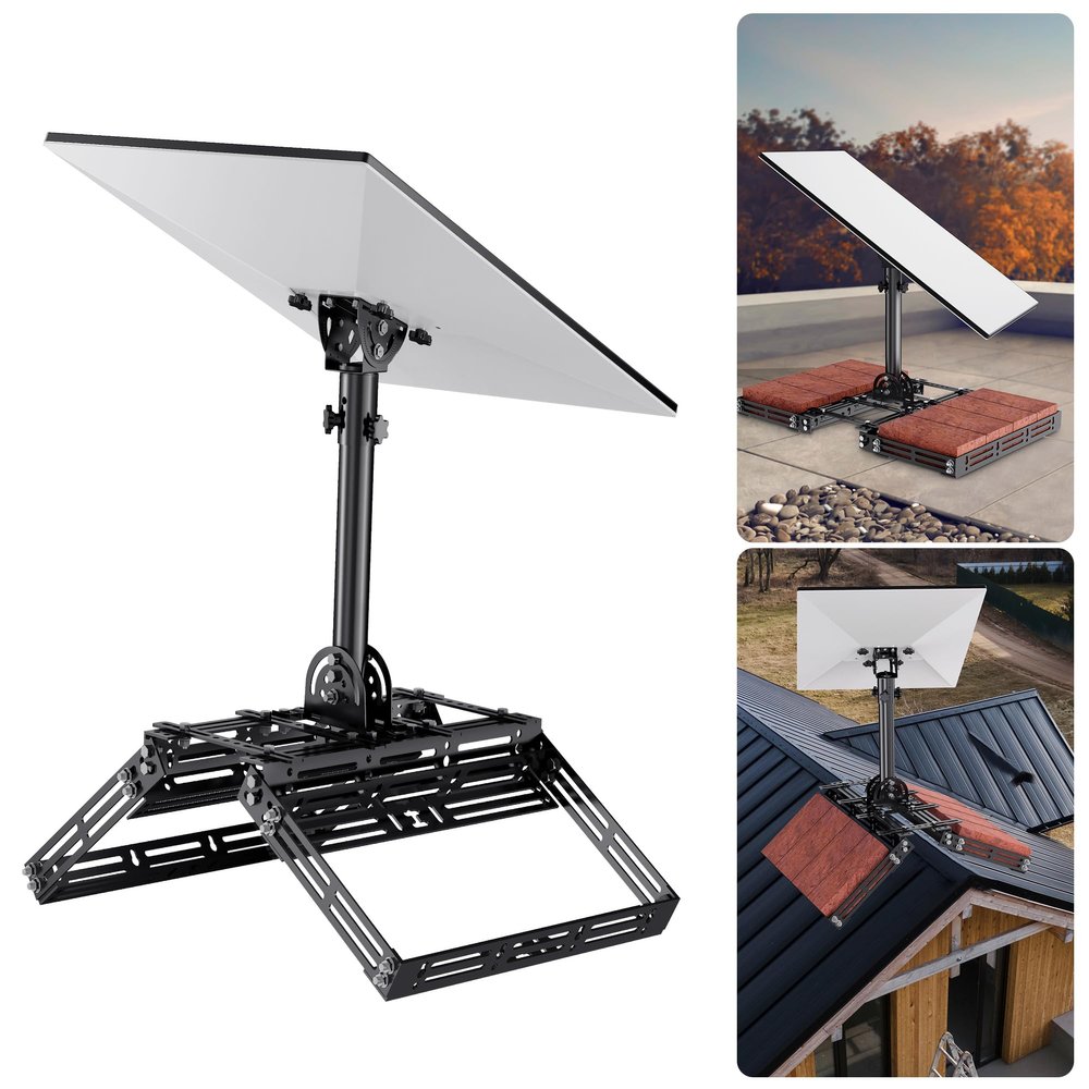 eoqo Starlink Gen 3 Roof Ridge Mount, 8 Piece Bricks Starlink Mounting Kit with Tilt Angle Adjustable Pipe Adapter, Starlink Internet Kit Satellite Pole Mount for Starlink Gen 3 Standard Dish