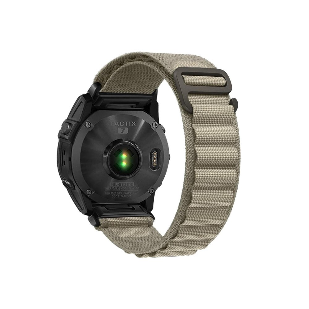 Quic kfit 22mm 26mm Nylon Strap Fit for Garmin Enduro 3 Tactix 7 /Garmin Fenix 8 E 7X 6X Pro 5X Plus Watch Band Accessories(Khaki,22mm)
