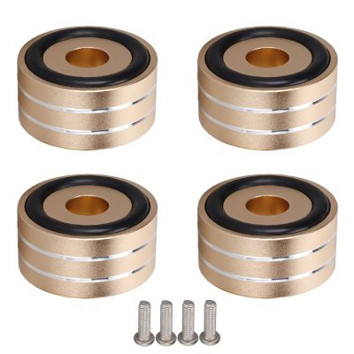Speaker Spike Pads, Isolation Feet for Subwoofer 4Pcs Sp4010 Speaker Isolation Spike Stand Foot 40X20Mm Aluminum Alloy Speaker Spike Pads Mats, Sreo Feet for Dacs, Amplifiers, Cd DVD Players (Round)