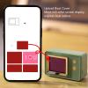 Compact BT Speaker Dynamic Scene Lyrics Desktop Clock Calendar Projection Screen Speaker for Daily and Party Retro Green view 2