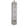 FixtureDisplays White Power Strip with USB Ports, 3 AC Outlets + 4 USB (2.1A) Power Sockets Charging Station Power Extension 16732-NEW-NF view 3