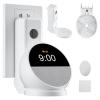 AFGHOA Wall Mount Stand for Echo Spot 2024, Outlet Hanger Stand with Built-in Cable Management, Hide Messy Wires Wall Holder, Space Saving for Echo Spot Kids,No Screws and Drill Needed,White view 1