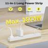 6 Ft Power Strip Surge Protector - 7 Outlets 4 USB Ports (2 USB C), Maxpw Ultra Thin Flat Extension Cord & Flat Plug, 1700 Joules, Wall Mount, Desk Charging Station for Home Office Dorm, White & Black view 2
