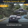 FITCAMX Dual 2160P+1080P Dash Cam for Alfa Romeo 2017-2024 with Polarizing Lens, Front and Rear View, Touch Control, LED Display view 2