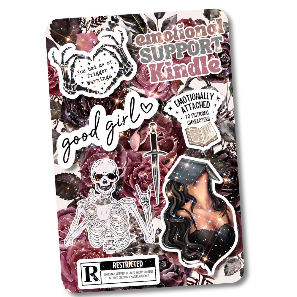 Clear Back Cover Insert for Kindle | Kindle Insert for Clear Case | Booktok Bookish Kindle Stickers Insert | Kindle Accessories | Dark Romance Book Gifts for Women (Kindle Basic 6")