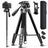 CAMBOFOTO 73" Camera Tripod and Monopod, Professional Aluminum Tripod Stand for Mirrorless Camera/DSLR/Cell Phone/Camcorder/GoPro, with Phone Holder and Travel Bag (Black) view 1