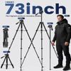 CAMBOFOTO 73" Camera Tripod and Monopod, Professional Aluminum Tripod Stand for Mirrorless Camera/DSLR/Cell Phone/Camcorder/GoPro, with Phone Holder and Travel Bag (Black) view 3
