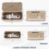2-Pack Large Cable Management Box, Natural Rattan Cable Cord Organizer Boxes for Power Strip  2 Open Slots Cords Hider Box for TV Wires, Computer, Router, USB Hub and Under Desk Power Strip view 4