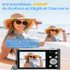 Digital Camera, Autofocus UHD 4K 48MP 16X Digital Zoom Vlogging Camera with Dual Lens, 2.8 Inch Screen Compact Photo Shoot Camera for Beginners,32GB Card(Black) view 4