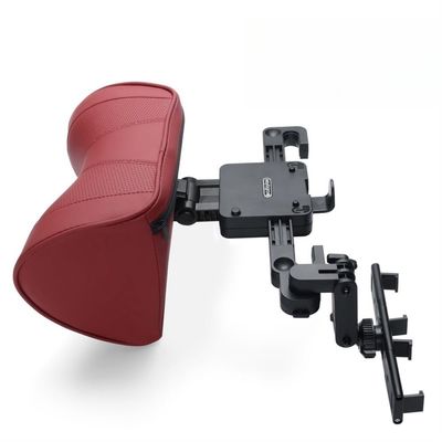 Car Headrest Pillow Car Neck Pillow For Driver's Seat Head Support Memory Foam Premium Car Pillow Neck Adjustable Support Front Seat Fits Different Heights With Hooks Cell Phone Tablet Holder(Wine Red