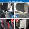 Car Headrest Pillow Car Neck Pillow For Driver's Seat Head Support Memory Foam Premium Car Pillow Neck Adjustable Support Front Seat Fits Different Heights With Hooks Cell Phone Tablet Holder(Wine Red view 3