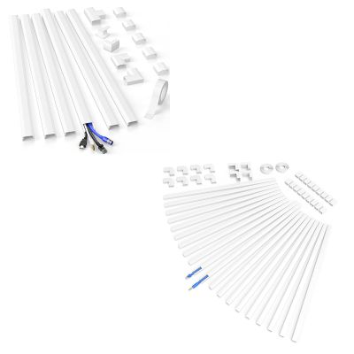 400in Delamu Cord Hider6Pacs Wire Covers for 3-4 Cords on Wall+20Pacs Cord Covers for 1-2 Small Wires on Wall, Cable Hider Cord Hider for Wall Mount tv, White