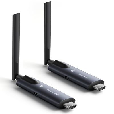Lemorele Wireless HDMI Transmitter and Receiver, Aluminum Alloy Deep Gray, 5Ghz up to 656ft, 1080P 60Hz, Plug and Play with TuTuPlay App Monitor, for Security, Streaming, Home Theater, PC/TV. 1TX+1RX