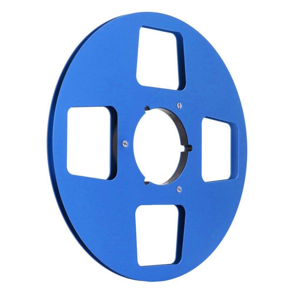 ANGGREK 1/4 10.5 Inch Tape Reel, Wind 4 Hole Open Reel Sound Takeup Reel Universal Replacement for Reel to Reel Tape Player (Blue)
