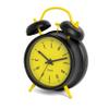 Fisura Analog Black and Yellow Alarm Clock Without Ticking Sound. Alarm Clock with LED Night Light. Dimensions: 4.6 x 2.1 x 6.3 inches. Material: Metal. view 2