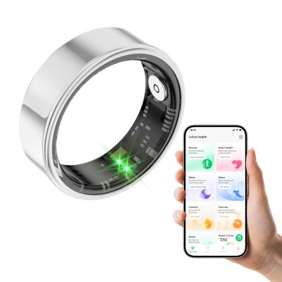 MERNEUO Smart Ring - Health and Fitness Tracker With Calories/Heart Rate/Blood Oxygen/Blood Pressure/Sleep Monitoring, IP68 Waterproof Pedometer for Exercise (Silver, #10)