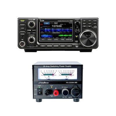 Icom IC-7300 100W HF/50MHz SDR Amateur Radio Transceiver Bundle (2 Items) with Intellitron PS-2228A-MB 28A 13.8VDC Switching Power Supply!!