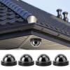4pcs Dome Simulation Camera CCTV Dummy Fake Security Camera with Flashing Led Light for Homes & Business (Black) view 2