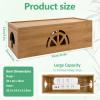 Bamboo Cable Management Box,Extra Large Cord Organizer Box,Power Strips Hider,Plug Strip Cord Box,Outlet Holder,Cords Concealer,Wires Covers,Desk & Floor Tidy Solution (Sliding lid) view 2