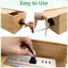 Bamboo Cable Management Box,Extra Large Cord Organizer Box,Power Strips Hider,Plug Strip Cord Box,Outlet Holder,Cords Concealer,Wires Covers,Desk & Floor Tidy Solution (Sliding lid) view 3