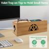 Bamboo Cable Management Box,Extra Large Cord Organizer Box,Power Strips Hider,Plug Strip Cord Box,Outlet Holder,Cords Concealer,Wires Covers,Desk & Floor Tidy Solution (Sliding lid) view 4