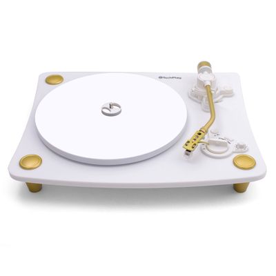 TechPlay Ghost, 2 Speed Belt Driven Turntable with Bluetooth Broadcast. Connects to Your Bluetooth Speakers wirelessly. (White)