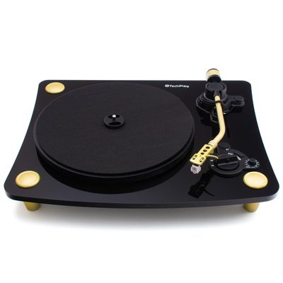 TechPlay Ghost, 2 Speed Belt Driven Turntable with Bluetooth Broadcast. Connects to Your Bluetooth Speakers wirelessly. (Black)
