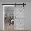 K Series 38in x 84in Solid Wood Barn Door with Hardware Track (French Gray) - Assembly Needed view 1